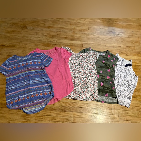 Girl Size 14 Colorful Short Sleeve Shirt Set OshKosh SO Mudd Carter’s Floral - Picture 1 of 12